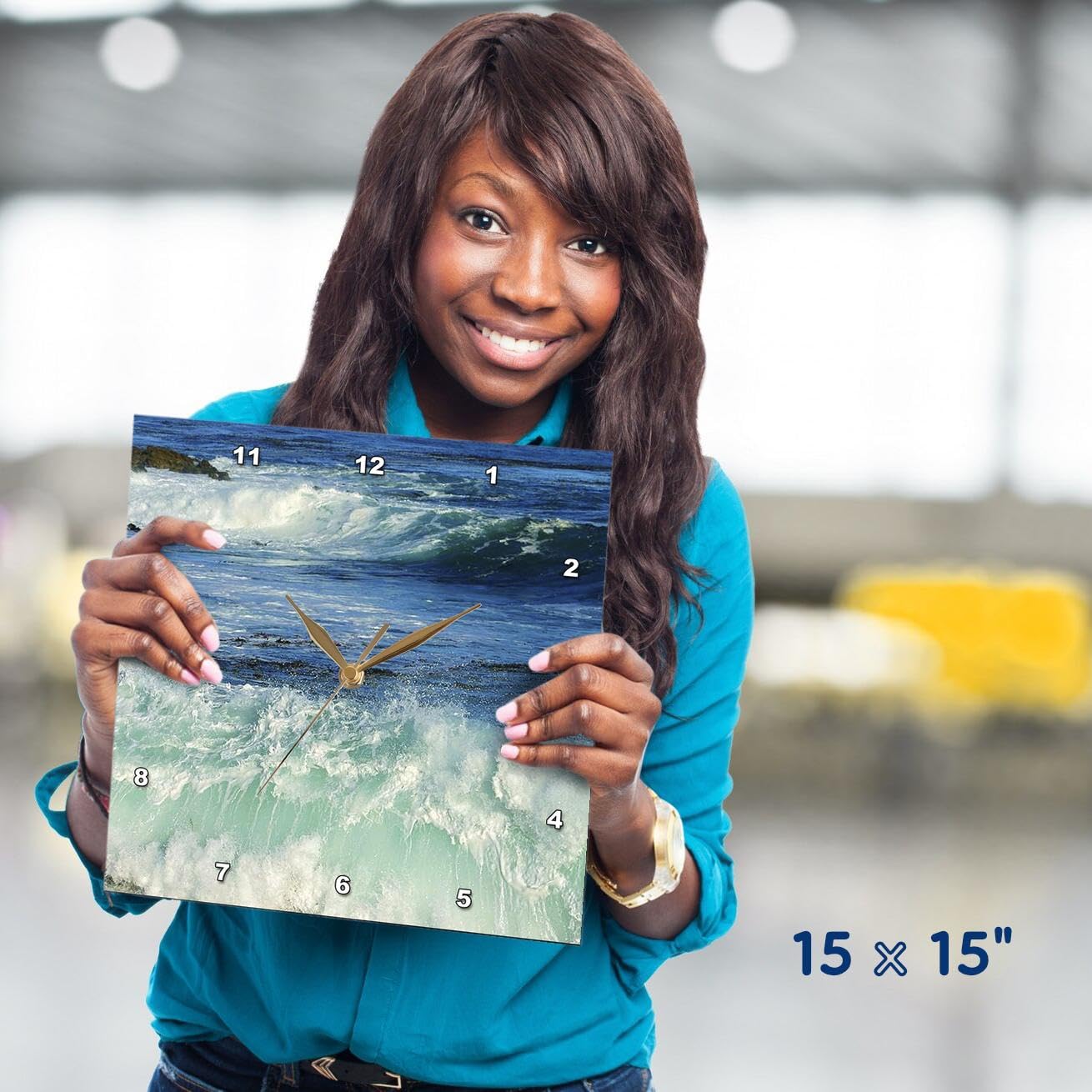 華月 Amazon.co.jp: 3dRose 太平洋の波 - 壁掛け時計 15 x 15インチ